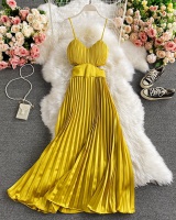 Pleated fashion sling formal dress summer temperament dress