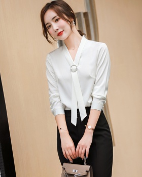 Thin white tops profession long sleeve shirt for women